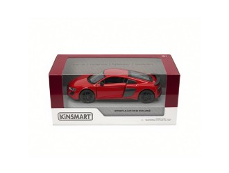Macheta auto metalica Audi R8 Coupe Kinsmart KT5422W, scara 1:36, cu usi care se deschid, Rosu