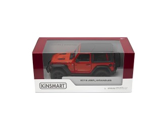 Macheta auto metalica 2018 Jeep Wrangler Hard Top Kinsmart KT5412WB, scara 1:34, cu usi care se deschid, Rosu