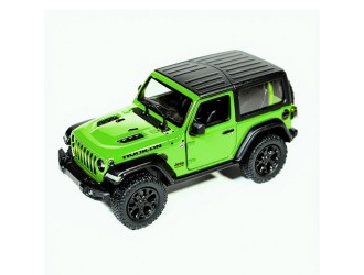 Macheta auto metalica 2018 Jeep Wrangler Hard Top Kinsmart KT5412WB, scara 1:34, cu usi care se deschid, Verde