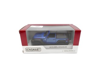 Macheta auto metalica 2018 Jeep Wrangler Hard Top Kinsmart KT5412WB, scara 1:34, cu usi care se deschid, Albastru