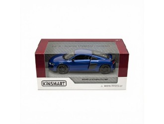 Macheta auto metalica Audi R8 Coupe Kinsmart KT5422W, scara 1:36, cu usi care se deschid, Albastru
