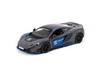 Macheta auto metalica McLaren 675LT (Livery Edition) Kinsmart KT5392WF, scara 1:36, cu usi care se deschid, Gri inchis