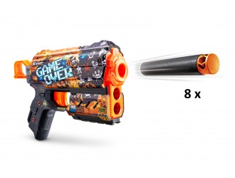 Blaster X-Shot Skins Flux Gun cu 8 cartuse, Game Over