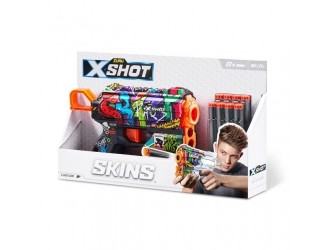 Blaster X-Shot Skins Flux Gun cu 8 cartuse, Graffiti