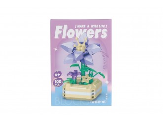 Set de constructie, Clematita mov, Potted Plant Flowers, 100 piese