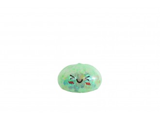 Jucarie antistres Kawaii Fidget Dumpling,  verde cu sclipici, 5.8 cm