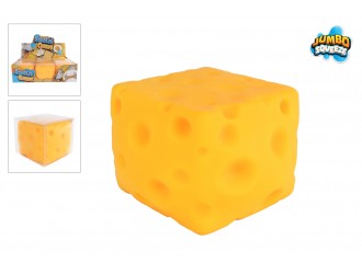 Jucarie antistres Jumbo Squeeze cub de cascaval 400 g 10x10x8 cm Squeeze Cheese