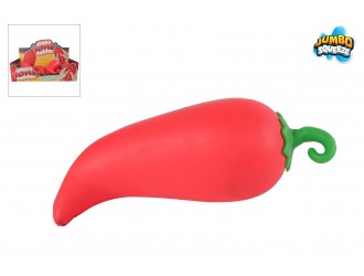 Jucarie antistres Jumbo Squeeze, ardei iute rosu, 24 cm, Jumbo Pepper Squeezy