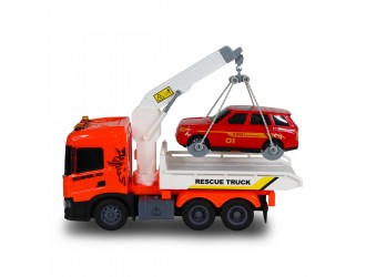 Set TechnoDrive Scania Big Truck platforma auto cu masinuta, lumini si sunete