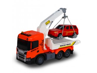 Set TechnoDrive Scania Big Truck platforma auto cu masinuta, lumini si sunete