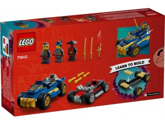 Set de constructie LEGO NINJAGO Dragons Rising Duel cu masini de curse intre Rogue si Drix 71840, 111 piese