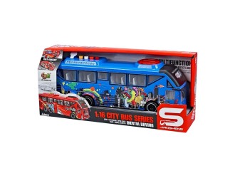 Autobuz de jucarie City Bus Style JSTOYS JS162C, cu frictiune, lumini si sunete