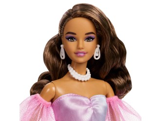 Papusa de colectie Barbie Signature Birthday Wishes, rochie pastel curcubeu,