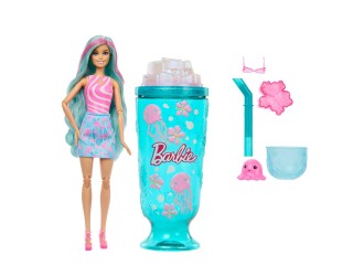 Papusa Barbie Pop Reveal Sea Slushy Series, 8 surprize, animalut si schimbare de culoare,