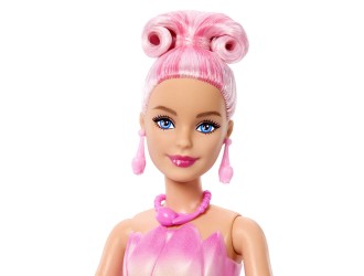 Papusa Barbie Petal Pop Pink Tulip, parfumata, rochie roz lalea, iepuras si accesorii surpriza