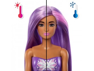 Papusa sirena Barbie Color Reveal Mermaid Series, 6 surprize si schimbare de culoare, model surpriza