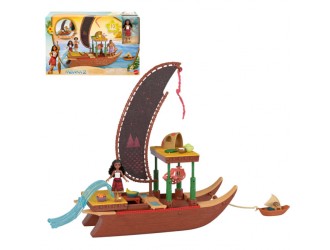 Set de joaca Disney Moana 2 barca cu mini papusa si Heihei