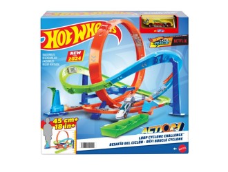 Set pista Hot Wheels Action Loop Cyclone Challenge cu masinuta 1:64