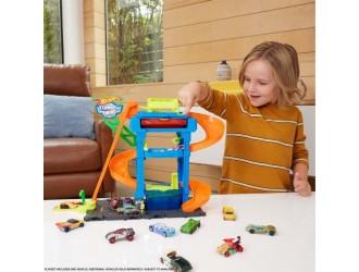 Set pista Hot Wheels City Color Shifters Car Wash cu masinuta