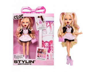 Papusa de colectie Bratz Stylin' Birthdayz Cloe cu tricou si accesorii