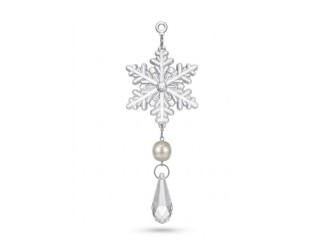 Decoratiune de Craciun fulg de zapada cu pandantiv 13 cm - ornament pentru brad