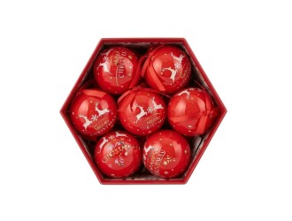 Set globuri de Craciun pictate 7,5 cm, 7 bucati