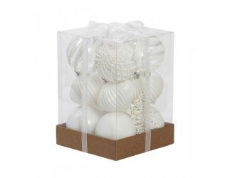 Set globuri alb 12 buc. 8 cm