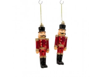 Set 2 Figurine Soldatei rosii 12 cm ornament de Craciun