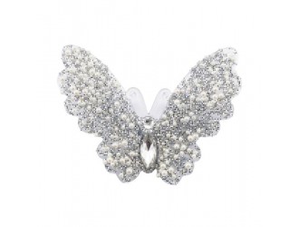 Decoratiune Fluture 1 buc. 10 x 12 cm, alb-transparent