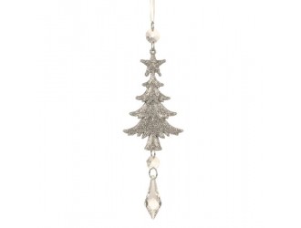 Decoratiune Brad 1 buc, 20 cm, champagne