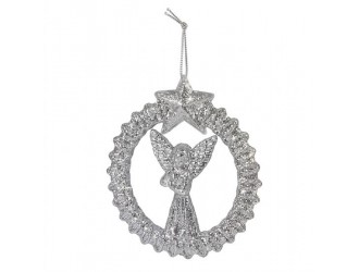 Decoratiune Inger 1 buc 8.5 x 1 x 10cm, argintiu